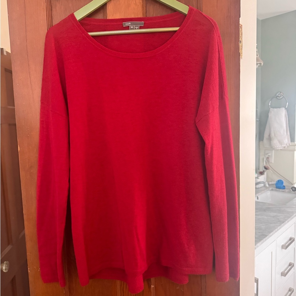 Vince Camuto Red Long Sleeve Cashmere Sweater